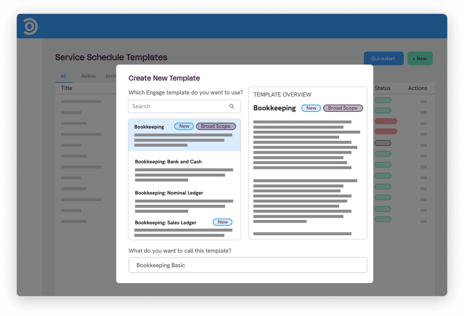 Selecting a compliant engagement letter template in Socket Engage